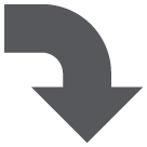 ⤵️ Freccia ricurva rivolta verso il basso che punta a destra Emoji su HTC
