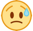 😥 Enttäuschtes, aber erleichtertes Gesicht Emoji auf HTC