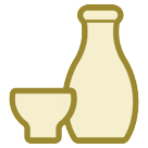 Bottiglia e bicchiere da sake Emoji HTC