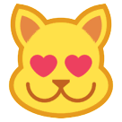 Muso di gatto sorridente con gli occhi a forma di cuore on HTC