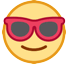 Faccina sorridente con occhiali da sole Emoji HTC