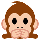 Macaco com as mãos a tapar a boca Emoji HTC