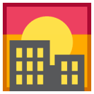 Puesta de sol sobre edificios Emoji HTC