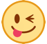 😜 Zwinkerndes Gesicht mit herausgestreckter Zunge Emoji auf HTC