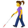 👩‍🦯 Woman With White Cane Emoji on Icons8