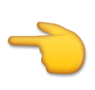 Dorso da mão com dedo indicador a apontar para a esquerda Emoji LG