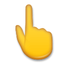 👆 Dorso da mão com dedo indicador apontando para cima Emoji nos LG