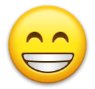 Beaming Face With Smiling Eyes Emoji on LG Phones