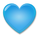 Синее сердце Эмодзи на телефонах LG