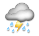 Cloud With Lightning and Rain Emoji on LG Phones
