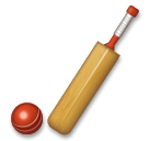 क्रिकेट का बल्ला और गेंद on LG