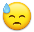 Downcast Face With Sweat Emoji on LG Phones