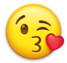 Лицо, посылающее воздушный поцелуй Эмодзи на телефонах LG