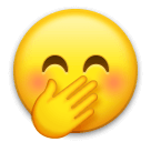 🤭 Faccina che arrossisce con la mano sopra alla bocca Emoji su LG