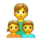 👨‍👧‍👦 Familia con un padre, un hijo y una hija Emoji en LG