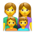 👨‍👩‍👧‍👦 Famiglia con madre, padre, figlio e figlia Emoji su LG