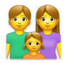 👨‍👩‍👧 Familia con la madre, el padre y una hija Emoji en LG