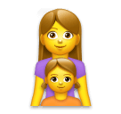 👩‍👧 Família composta por mãe e filha Emoji nos LG