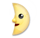 🌛 First Quarter Moon Face Emoji on LG Phones