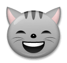 Tête de chat avec large sourire Émoji LG