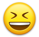 Cara com sorriso a mostrar os dentes e os olhos bem fechados Emoji LG