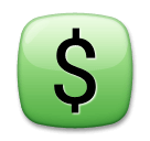 Знак доллара США Эмодзи на телефонах LG
