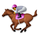 Jockey sur un cheval de course Émoji LG