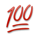 💯 Símbolo de cien puntos Emoji en LG