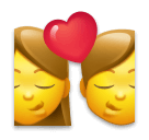👩‍❤️‍💋‍👨 Uomo e donna che si mandano un bacio Emoji su LG
