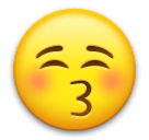 Cara dando un beso con los ojos cerrados Emoji LG