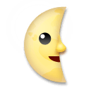 Last Quarter Moon Face Emoji on LG Phones