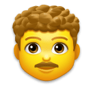 👨‍🦱 Homem com cabelo encaracolado Emoji nos LG