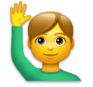 🙋‍♂️ Man Raising Hand Emoji on LG Phones