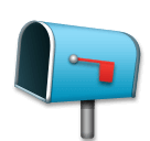 Cassetta della posta aperta con la bandiera abbassata Emoji LG