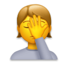 🤦 Persona llevándose la mano a la cara Emoji en LG