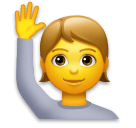 Person mit ausgestrecktem, erhobenem Arm Emoji LG