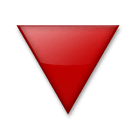 🔻 Красный треугольник, направленный вниз Эмодзи на телефонах LG