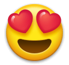 Faccina sorridente con gli occhi a forma di cuore Emoji LG
