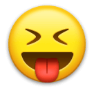 Gesicht mit herausgestreckter Zunge und geschlossenen Augen Emoji LG