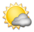 Sun Behind Small Cloud Emoji on LG Phones