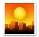 Pôr do sol sobre edifícios Emoji LG