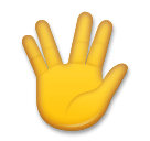 Mão aberta com separação entre o dedo médio e o anelar Emoji LG