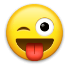 Cara a piscar o olho com a língua de fora Emoji LG
