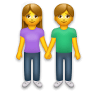Woman And Man Holding Hands Emoji on LG Phones