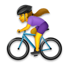 🚴‍♀️ Ciclista (mulher) Emoji nos LG