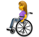 👩‍🦽 Femme dans un fauteuil roulant manuel Émoji sur LG