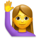 🙋‍♀️ Frau mit ausgestrecktem, erhobenem Arm Emoji auf LG