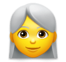 👩‍🦳 Mujer con el pelo canoso Emoji en LG