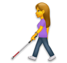 👩‍🦯 Frau mit Blindenstock Emoji auf LG
