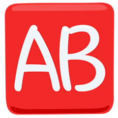 AB Button (Blood Type) Emoji in Messenger